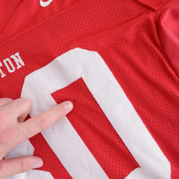 Vintage 90S Nike Red Label Canton #80 Game Worn  Real Football Jersey Size Large - Picture 12 of 16